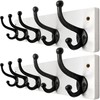 WEBI Rustic Coat Rack Wall Mount,5 Cast Iron Coat Hooks