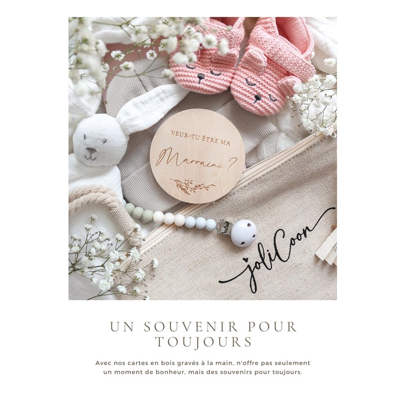 Joli Coon Willst du meine Patentante Wooden with Flap Envelope