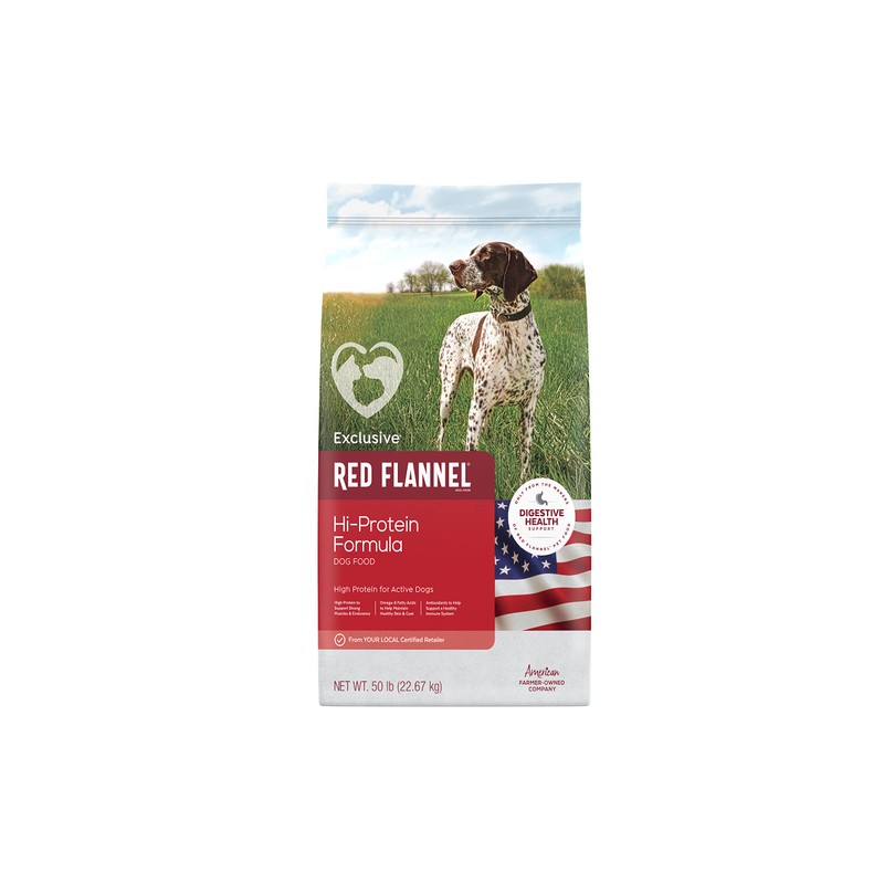 Red Flannel | Hi-Protein Formula Dog Food | 50 Pound