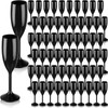 Domensi 60 Pack Black Acrylic Champagne Flutes Bulk 6 oz