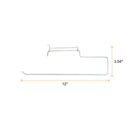 HARFINGTON 4pcs Pegboard Paper Towel Holder 12" Stainless Steel Peg Board Display Hook Hanging Holders Wall Mount Organize Tools for Kitchen Laundry Room Bathroom Kitchen Store, Silver Tone