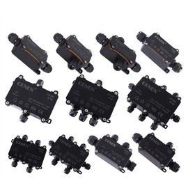 Vogueing Tool IP68 Electrical Cable Connector Waterproof Junction Box, Outdoor Gland External Plastic ABS