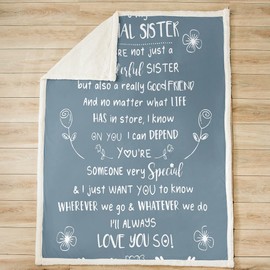 Loussiesd Sister Fleece Throw Blanket Birthday Gifts Plush Blankets and Throws for Sister Soft Lightweight Fuzzy Blanket for Bed Sofa Baby 30x40 Inch