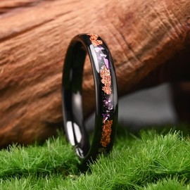 Concept Knight Tungsten Carbide Rings for Men and Women 8mm/4mm Men’s Engagement Wedding Bands Inlaid With amethyst Fashion and High Polish (4mm gold and purple, 12)