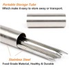 APPKOOK 20pack 15" Stainless Steel BBQ Skewers+ Storage Tube Flat