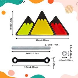 HEVLE Car Tri-Color Grille Emblem, Car Truck Label, 3 Color Snow Mountain Sticker, Car Bumper Triangle Badge Decal, Car Decoration Accessories Universal Fit for Tacoma (Red)
