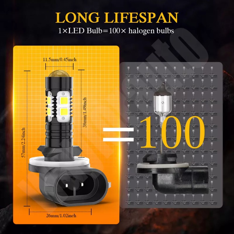 autocar9219 2 Super Bright LED light bulbs for Deere 1023E