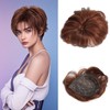 Head Top Replacement Wig 15cm Clip in Fluffy Straight Hair
