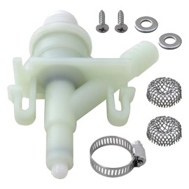 For RV Water Valve Replacement Kit for Pedal-Flush Toilets, Includes 2 Screws, 2 Stainless Mesh Filters and More Hardware