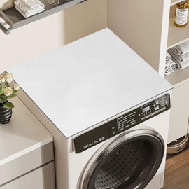 Washing Machine Cover 60 x 60 cm, Universal Washing Machine Cover, Non-Slip Washing Machine Cover, Non-Slip Washing Machine Mat, Dust Cover for Washing Machine, Dryer, Lid Protector (White)