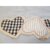Table Runner Centerpiece Valentine Day Gingham Heart Shaped Appliqued 15"