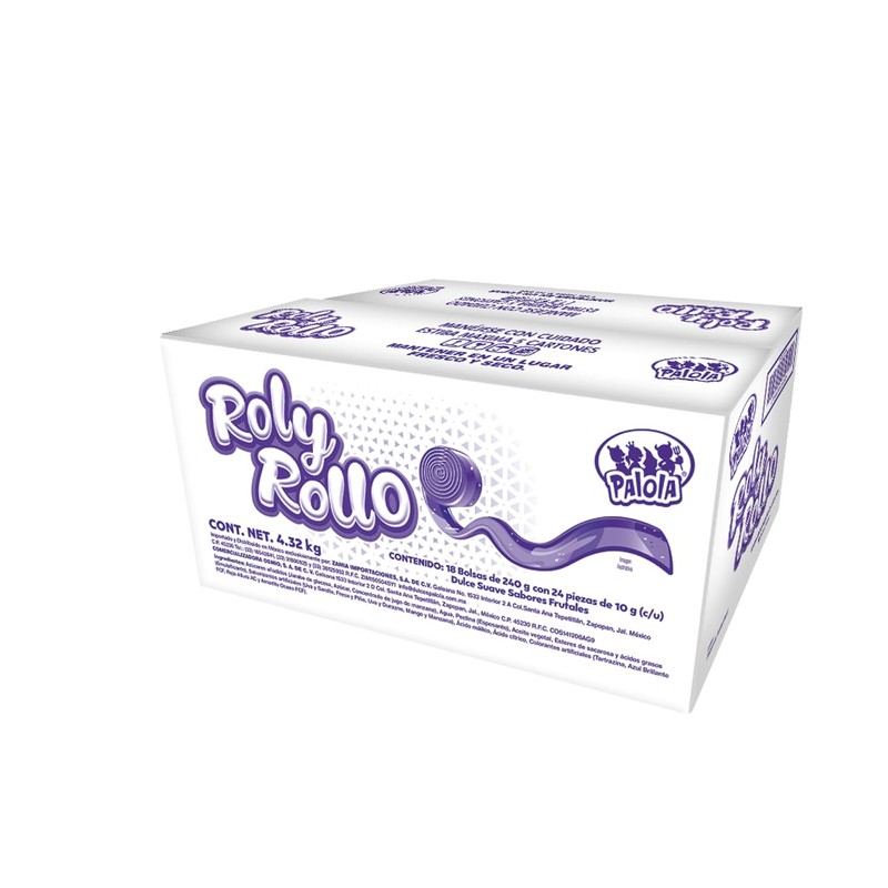Rolly Rollo 24 Piezas, Rollos de Golosina Sabor Frutal, Las