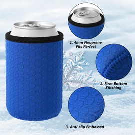 Xumbtvs 5 Pcs Insulated Can Sleeve, Reusable Can Cooler Sleeves, Non-slip Neoprene Beer Bottle Cover Holder for 12oz Standard Can Soda and Beer (Hexagon pattern)