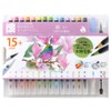 Akashiya CA350S-02 Watercolor Brush Pen, 14 Colors + Set of