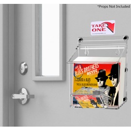 Marketing Holders Magnetic Outdoor Postcard Holder 7.5" W x 5.5" H Brochure Box with Lid Clear Acrylic Exterior Metal Mount Advertising Caddy