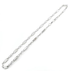 HENKi Plate Chain 60 cm Long Stainless Steel Silver Plate Chain Stirrup Chain Pea Chain, Stainless Steel, No Gemstone