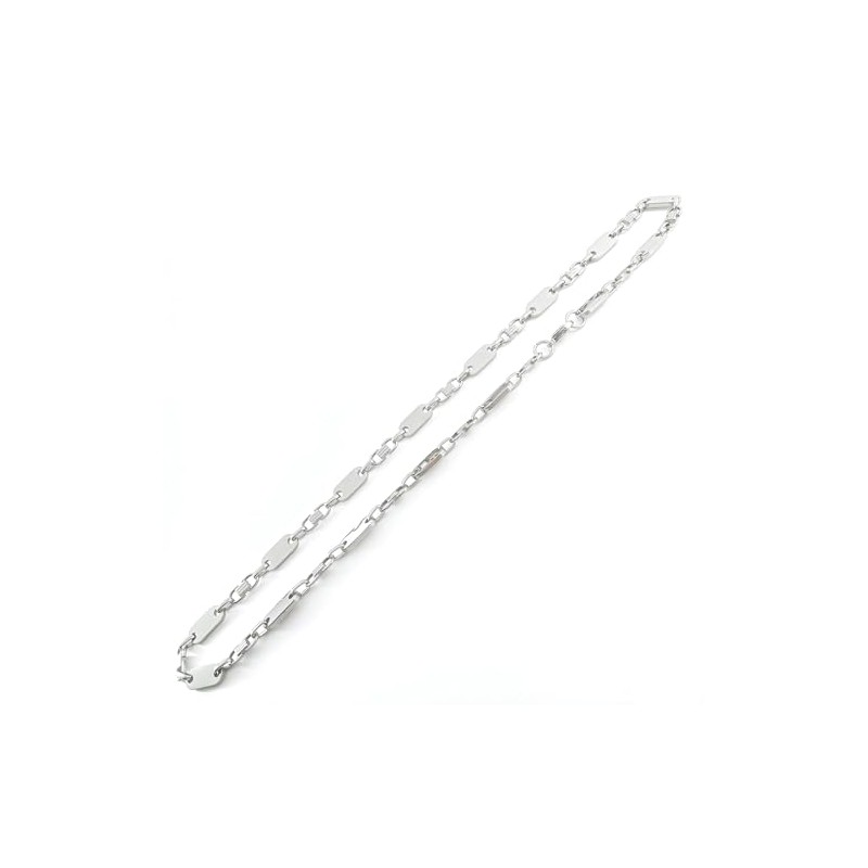 HENKi Plate Chain 60 cm Long Stainless Steel Silver Plate