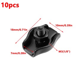 Antrader M3 Simplex Single Bolt Wire Rope Clips,10Pcs 304 Stainless Steel Simplex Wire Rope Clip Cable Clamp for 1/8" Diameter Wire Rope,Black