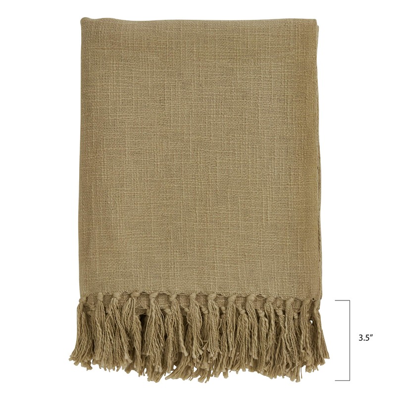 SARO LIFESTYLE Solid Color Throw with Tasseled Trim
