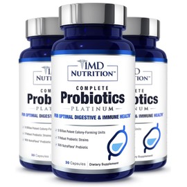 1MD Complete Probiotics Platinum | Supports Digestive Health | with Nourishing Prebiotics, 51 Billion Live CFU, 11 Strains, Dairy-Free | 30 Vegetable Capsules (3-Pack)