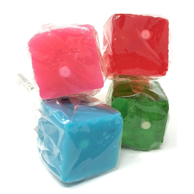 Hard Candy Cube Lollipop Suckers: Individually Wrapped Flavored Sucker Pack
