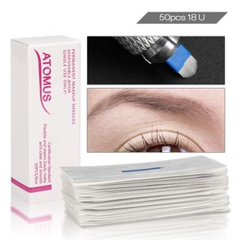 ATOMUS Microblading Needles Kit 7 14-Pin 18u Pin Liner Needles Permanent Make-Up Eyebrow (50 Pieces 18U)