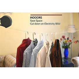 WDOPEN Retractable Clothesline-Portable Heavy-Duty Indoor and Outdoor Clothesline PVC Clothesline, Wall Hanging Suitable for Wet and Dry Clothes-Easy to Install