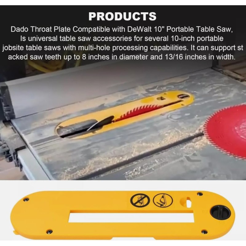 VIQAEKK Dado Throat Plate Table Saw Accessories for Dado Blades