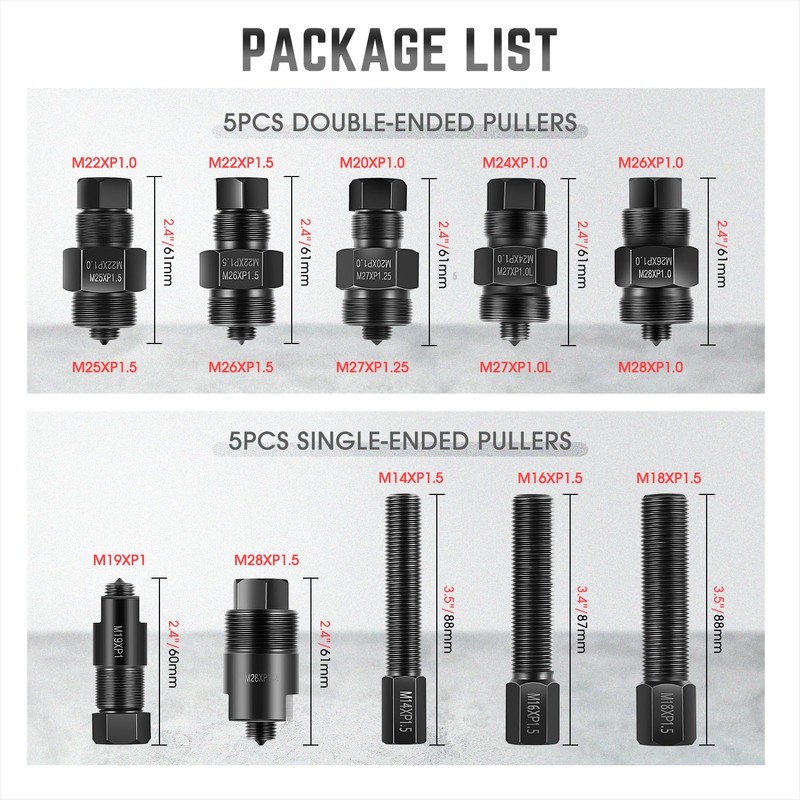 DNA MOTORING 10pc Motorcycle Fly Wheel Puller Set, Universal Flywheel