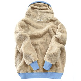 Gesean Women's Sherpa Lined Cotton Pullover Sweatshirts Fleece Hoodies Kangaroo Hooded Pocket for Women Blue X-Large