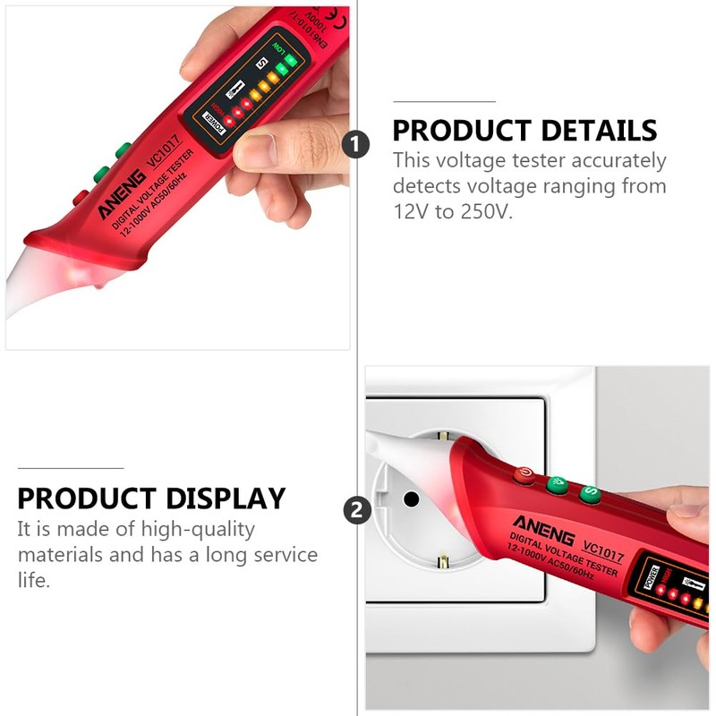 12V-1000V Voltage Tester: Adjustable Sensitivity Voltage Detector Pen AC Voltage
