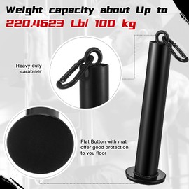 Lasnten 2 Set Weight Loading Pin with Clip Heavy Duty Attachment Fit 2 Inch Weight Plate for LAT Cable Pulley System Gym(Diameter 1.9 Inch)
