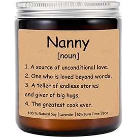 Nanny Noun Candle - Nanny Definition Candle - Nanny Candle - Nanny Gifts for Mother's Day - Birthday Gifts - Lavende Scented Candles Soy - Candle for Home Scented Lavender 8Oz