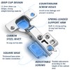 Pack of 4 Wardrobe Hinges, Soft Close Hinges for Cupboard