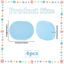 GORGECRAFT 4 Stück Wiederverwendbare Make Up Entferner Schwämme Gesichtsreinigungsschwamm Make Up Schwämme Ovale Gesichtswaschschwämme Hellhimmelblaue Make Up Schwämme Für Die Tägliche Reinigung Sanft