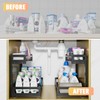 Under Sink Organizer 2 Pack, Metal Large Capacity 2-Tier Sliding