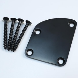 OVSAL Guitar Neck Plate Curved Neck Plate Neck Joint Plate Electric Guitar Part Replacement for Telecaster Neck Tele Neck Strat Neck Stratocaster Neck Bass Neck Electroplated Black