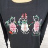 Karen scott long sleeve tee Sz S black cat christmas