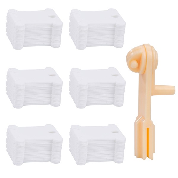 ISIYINER Floss Bobbins 120 Pieces Plastic Embroidery Thread Bobbins White