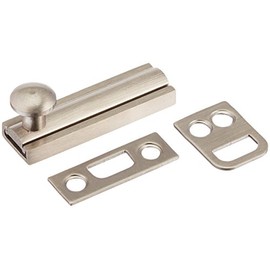 idh by St. Simons 11042-015 Professional Grade Quality Genuine Solid Brass Surface Bolt with 7/16-Inch Throw, 2-Inch, Satin Nickel