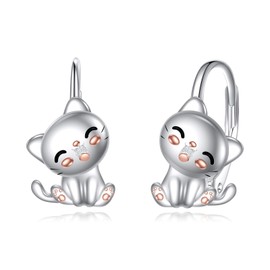 Animal Earrings Women Girls Children 925 Sterling Silver Rabbit / Koala / Panda Hoop Earrings Cute Animal Earrings Jewellery Gift, Sterling Silver, No Gemstone