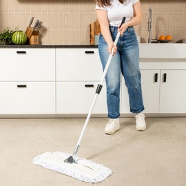 Tidy Tools Commercial Dust Mop – 18 Inch Floor Sweeper for Hardwood, Reusable Cotton Mop Head, Extendable Handle, Dry Mop for Floor Cleaning & Janitorial Supplies
