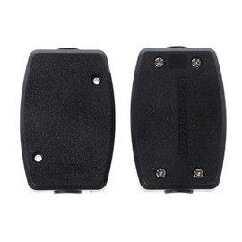 3 Terminal In-Line Connector Box - 13A 250V Mains Electric Cable Flex Junction Used in Lighting, Power and Automotive Wiring, Black, 2pcs