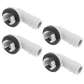 LT Easiyl Pack of 4 15 mm Air Conditioning Water Outlet Nozzle Air Conditioning Drain Hose Connector Angle Piece with Rubber Ring Compatible with Midea