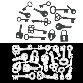 15 Small Lock & Key Metal Cutting Dies, Locks, Keys, Steampunk, Card Making, Scrapbooking, Paper Crafts, Stencils, C8