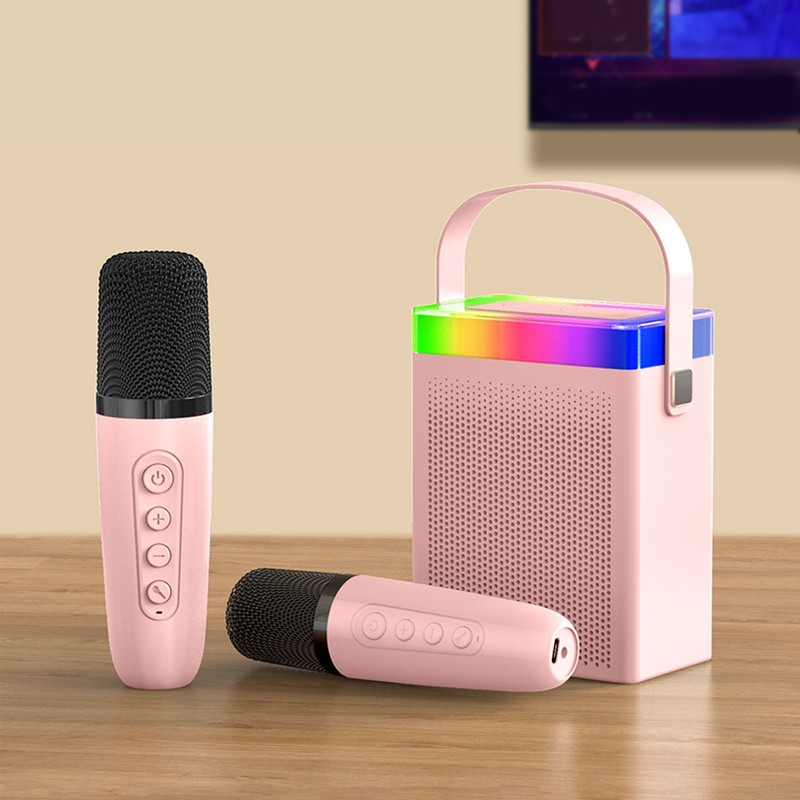 Karaoke Machine Set with RGB Light Rechargeable Bluetooth Speaker with