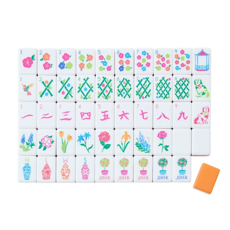 Customization Premium Carved & Painted American Mahjong Tiles Portable Size