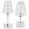 LED Crystal Table Lamp Transparent Prism Dimmable Desk Lamp USB