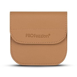 PROfezzion Camera Lens Filter Bag Filter Bag up to Diameter 82mm Filter Storage Bag Protection with Soft Lining PVC Brown Brown Coin Pocket, brown, Coin pocket
