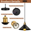 Retisee 6 Pieces Industrial Pendant Lights E26 E27 Base Black